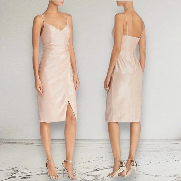 NWT BLACK HALO Bowery Sheath Dress in Apricot Size 8 - Picture 2 of 15